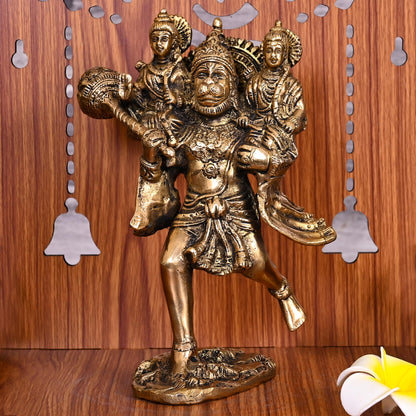 Brass Lord Hanuman, Ram And Lakshman Statue (8 Inch)