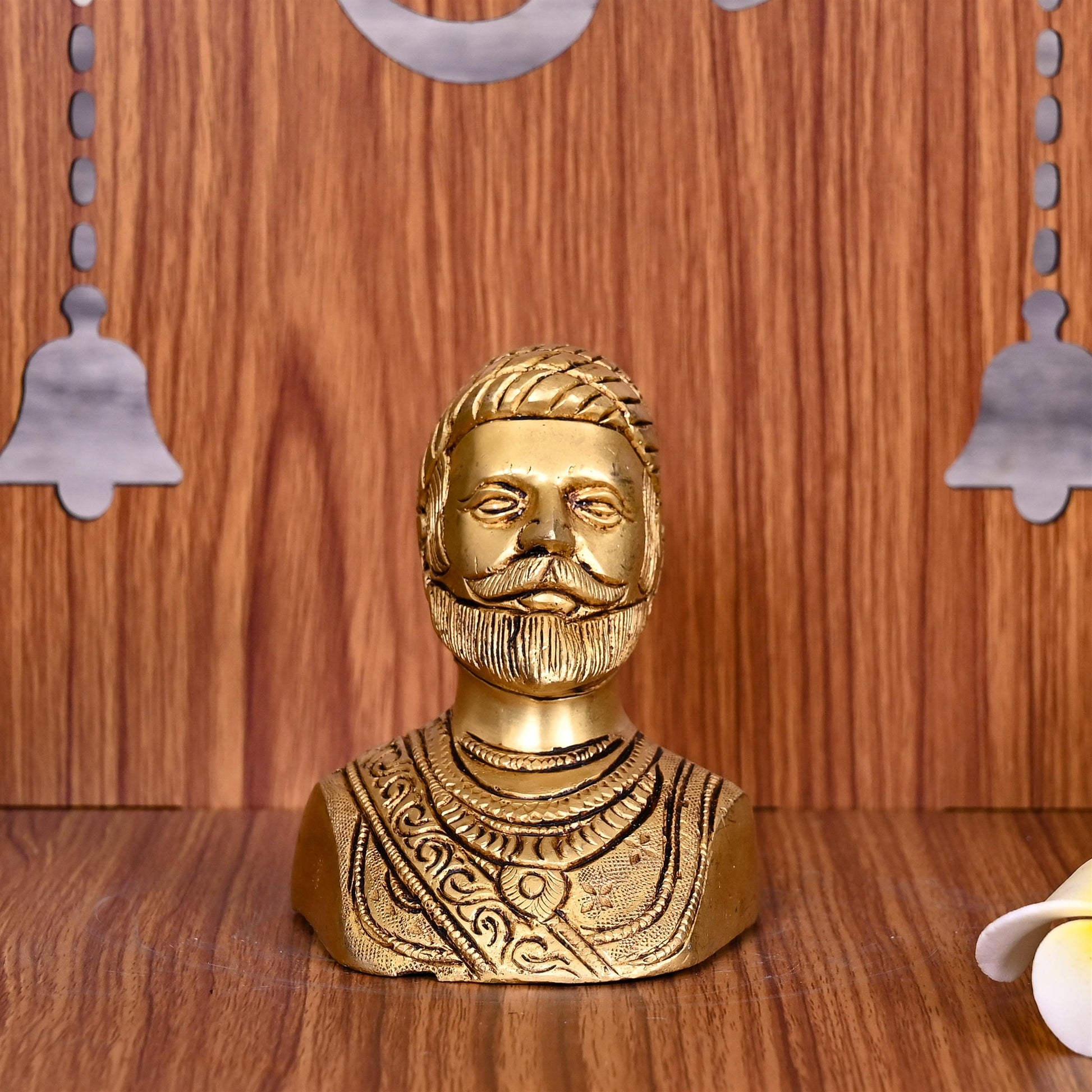 Brass Chatrapati Shivaji Maharaj Bust (3.5 )