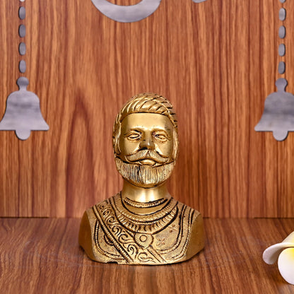 Brass Chatrapati Shivaji Maharaj Bust (3.5 )