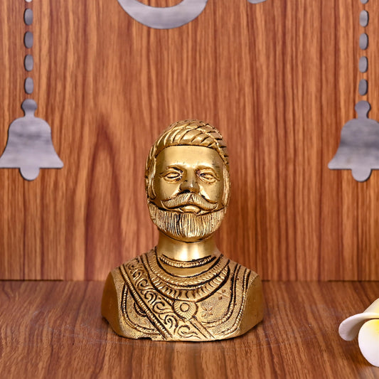 Brass Chatrapati Shivaji Maharaj Bust (3.5 )