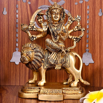 Brass Goddess Durga Statue (8.5 Inch)