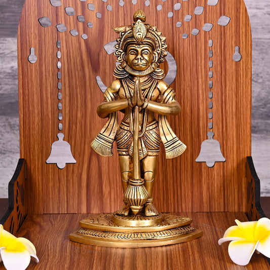 Brass Hanuman Standing Statue (9 Inch)