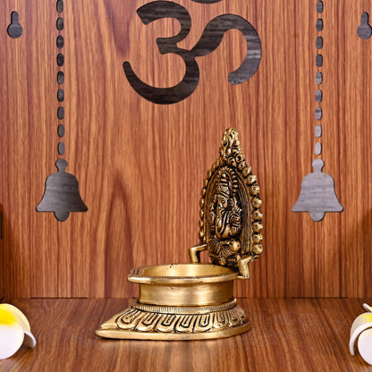 Brass Ganesha Diya/Lamp (4.5 Inch)