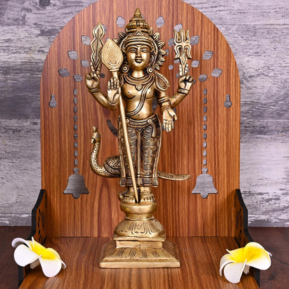 Brass Lord Murugan/Kartikeya Statue (11.5 Inch)