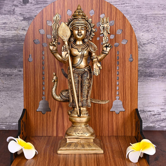 Brass Lord Murugan/Kartikeya Statue (11.5 Inch)