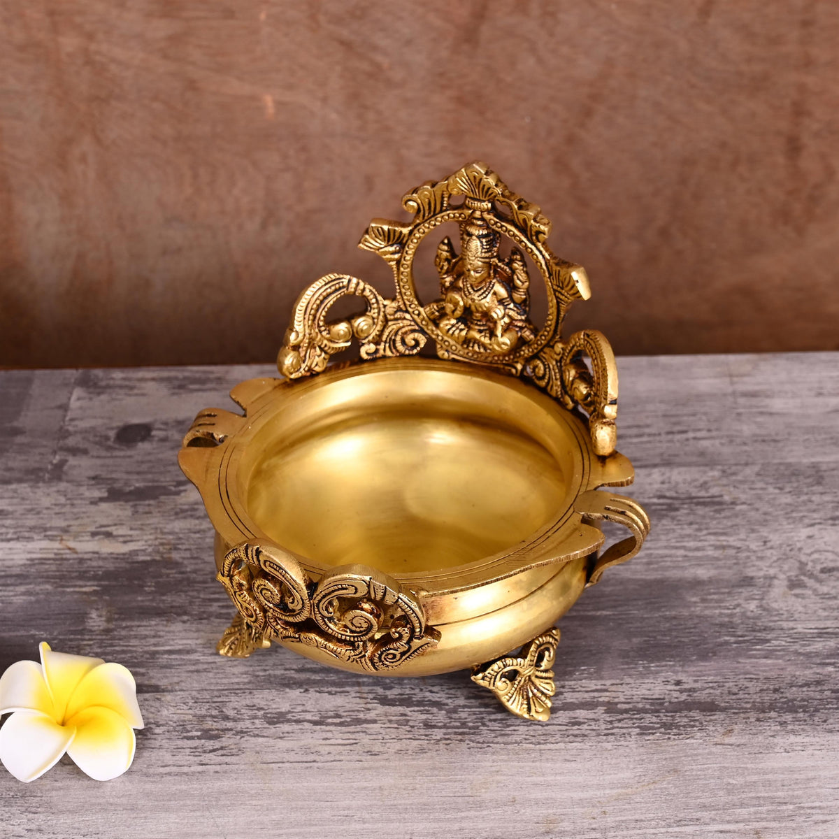 Brass Traditional Lakshmi Urli/Floater (7 Inch)
