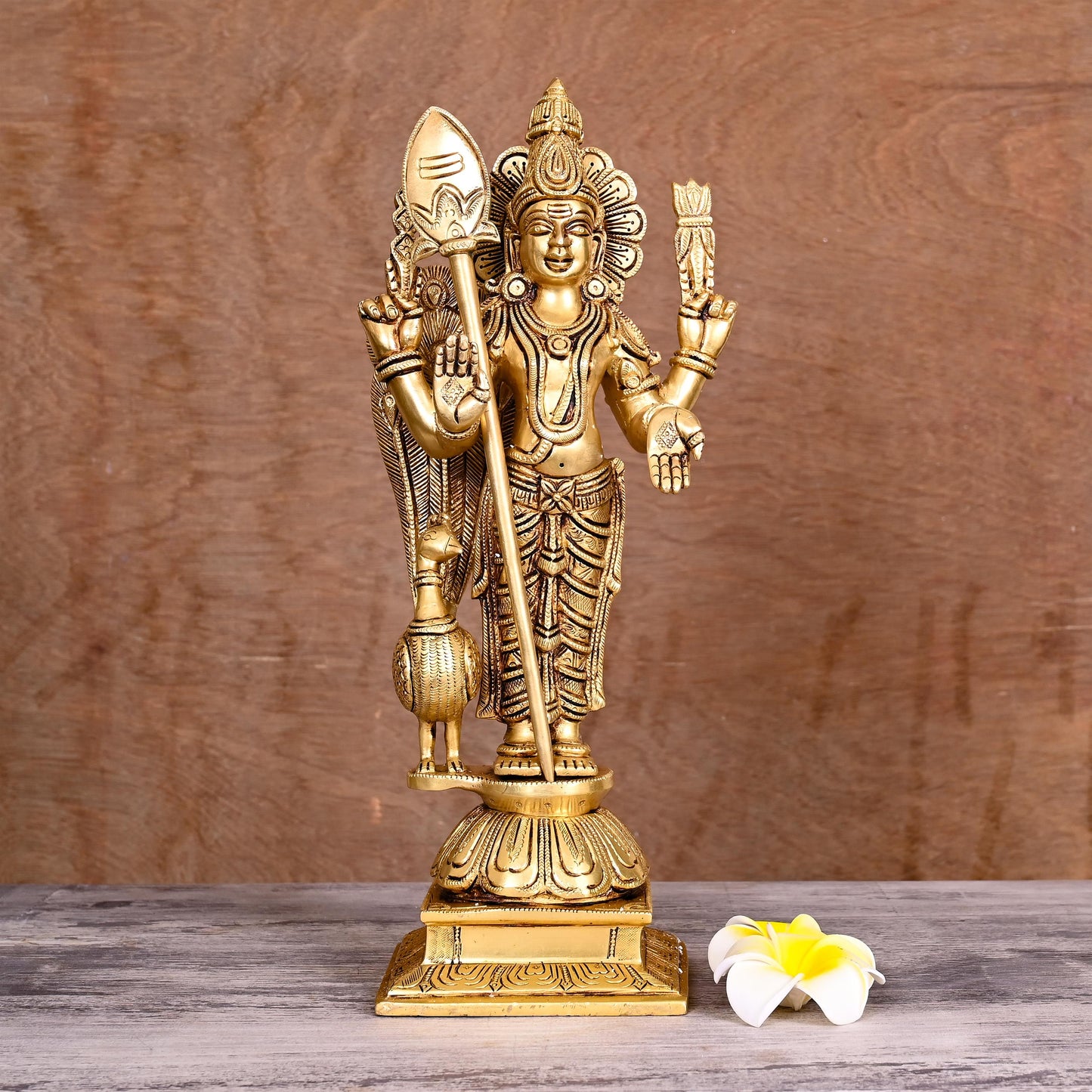 Brass Lord Murugan/Kartikeya Idol (14 Inch)