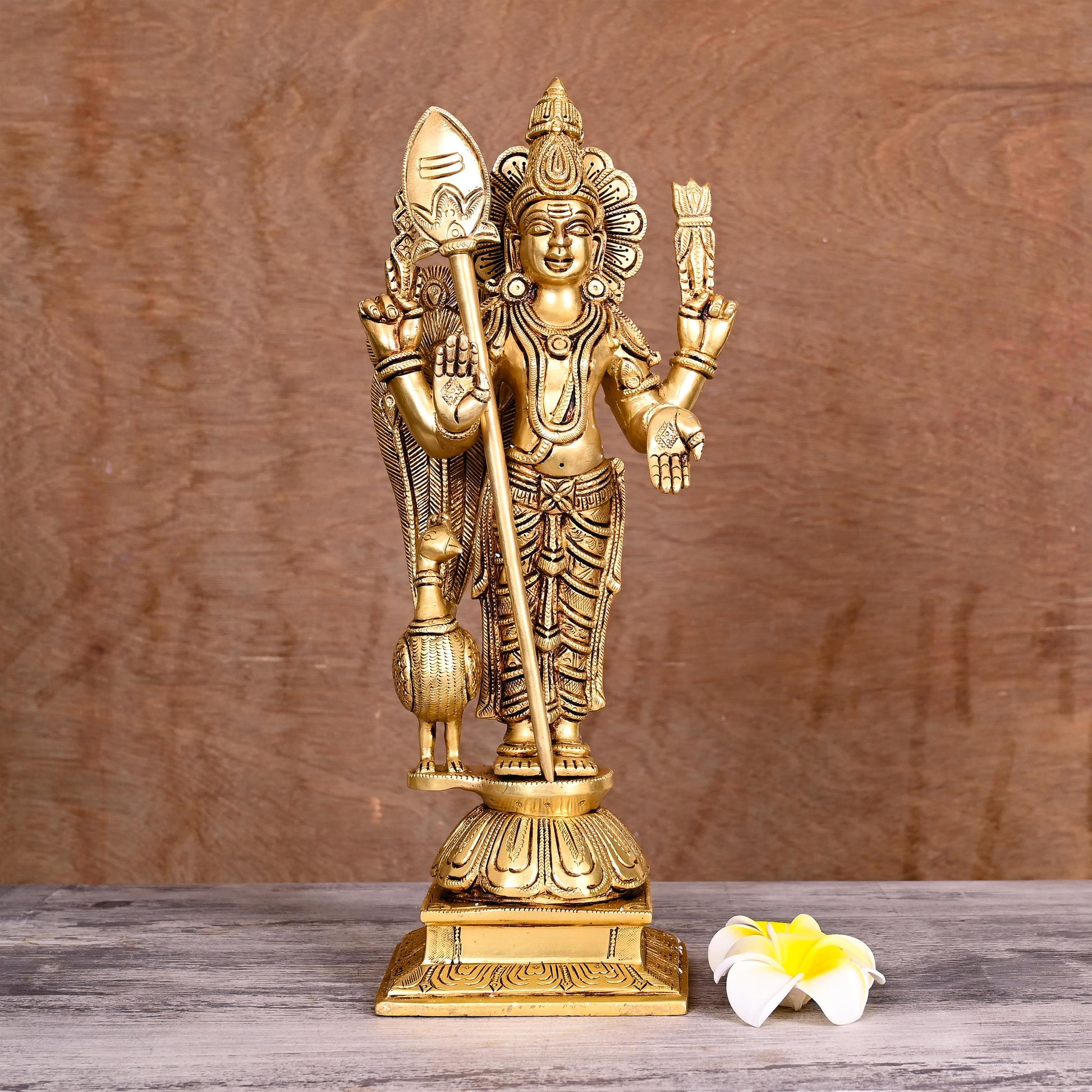 Brass Lord Murugan/Kartikeya Idol (14 Inch)