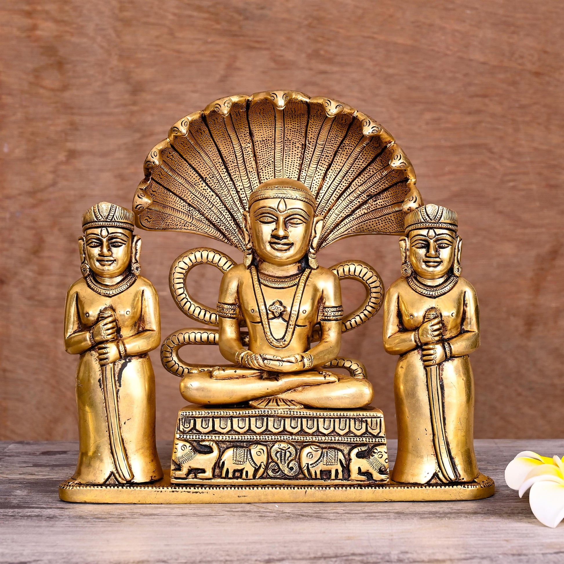 Brass Lord Parshvanatha Swamy Statue (8.5 Inch)