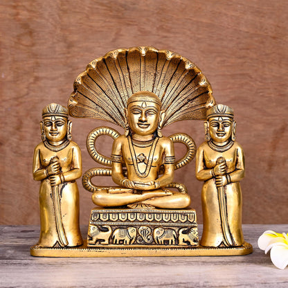 Brass Lord Parshvanatha Swamy Statue (8.5 Inch)