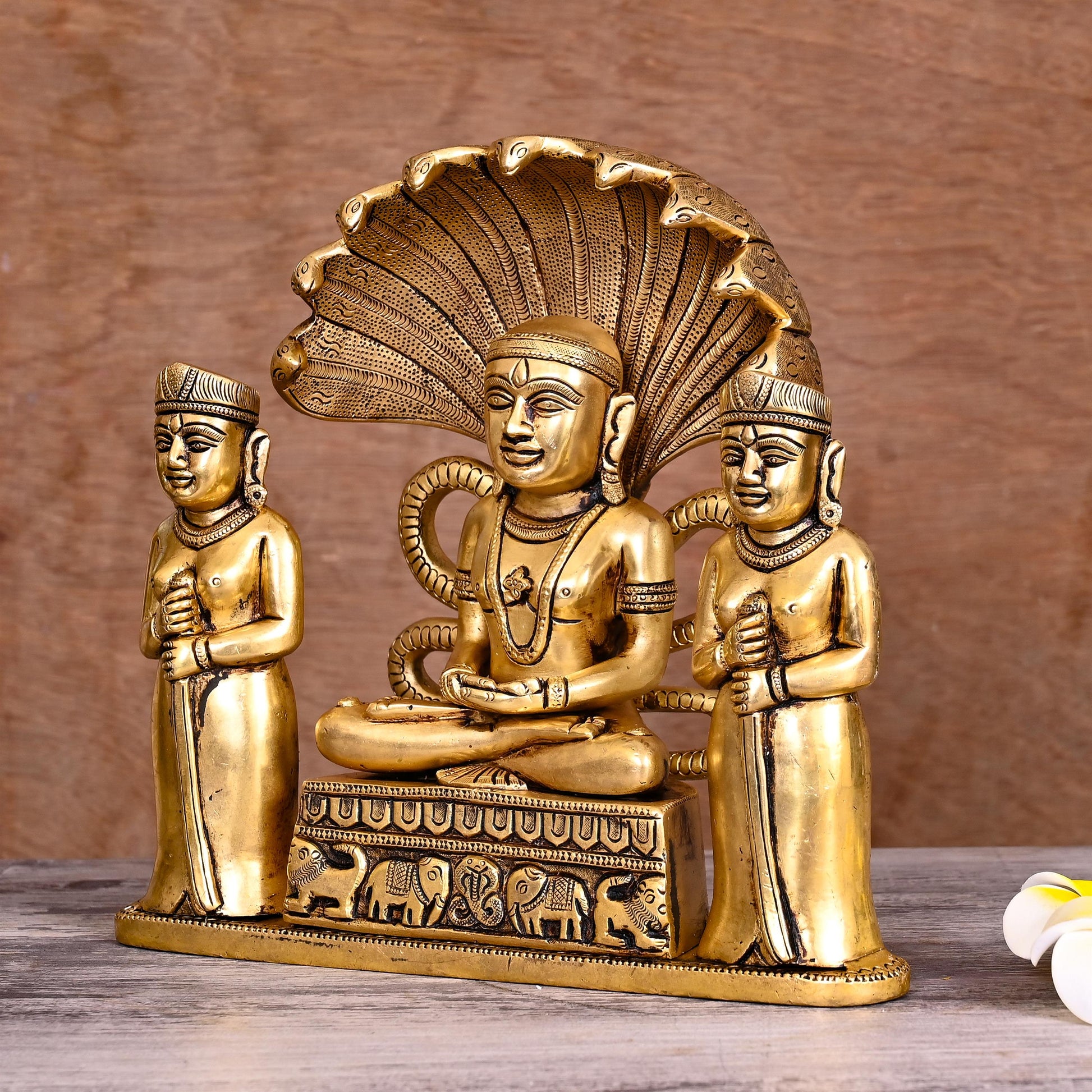 Brass Lord Parshvanatha Swamy Statue (8.5 Inch)