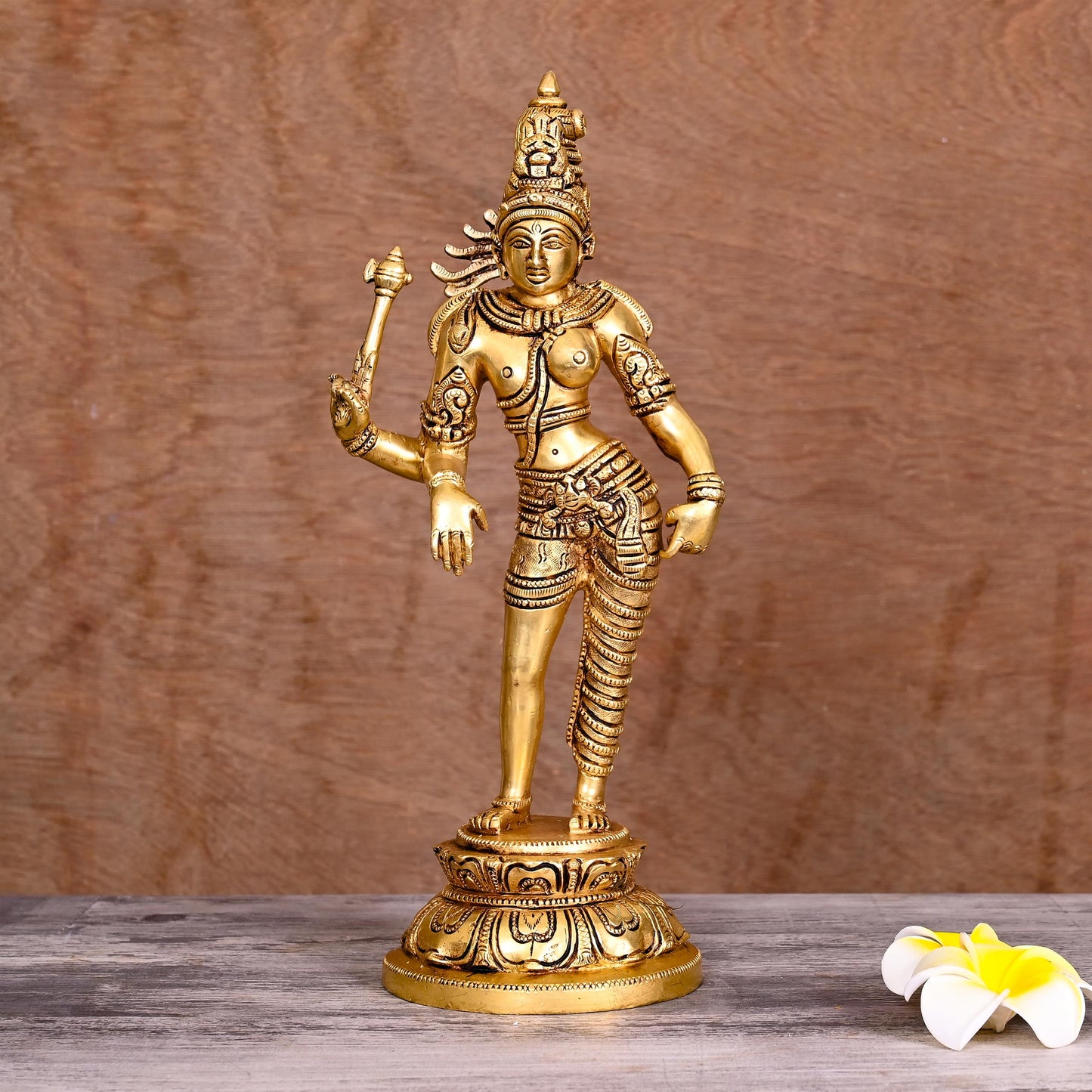 Brass Ardhanarishwara Idol (12.5 Inch)