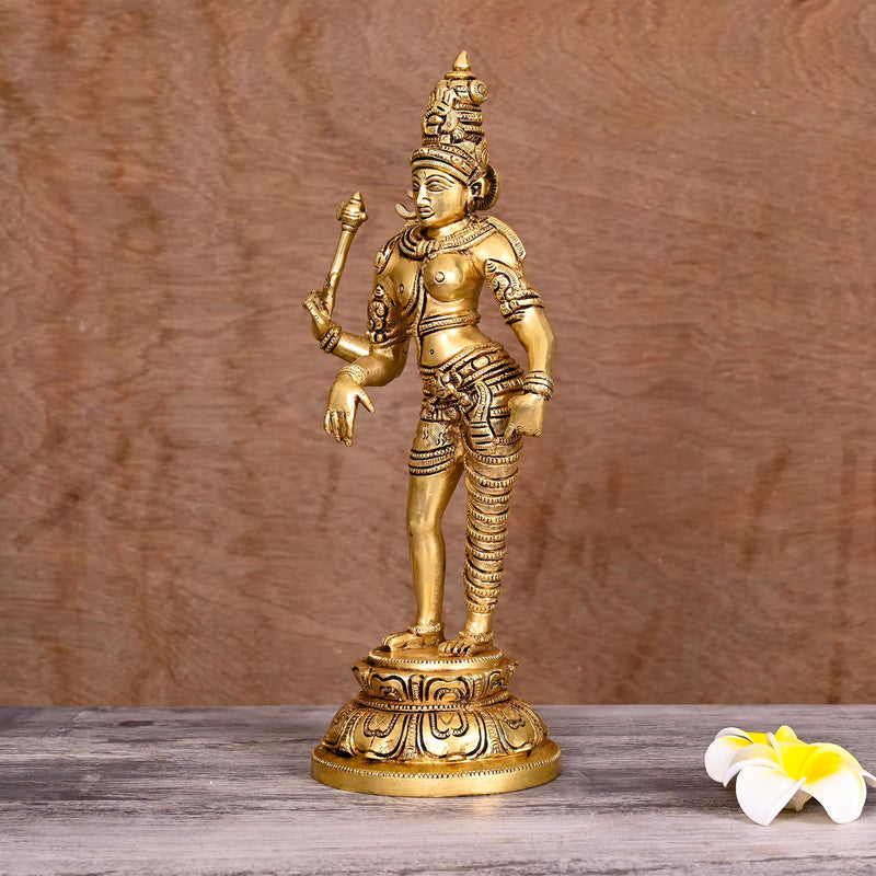 Brass Ardhanarishwara Idol (12.5 Inch)