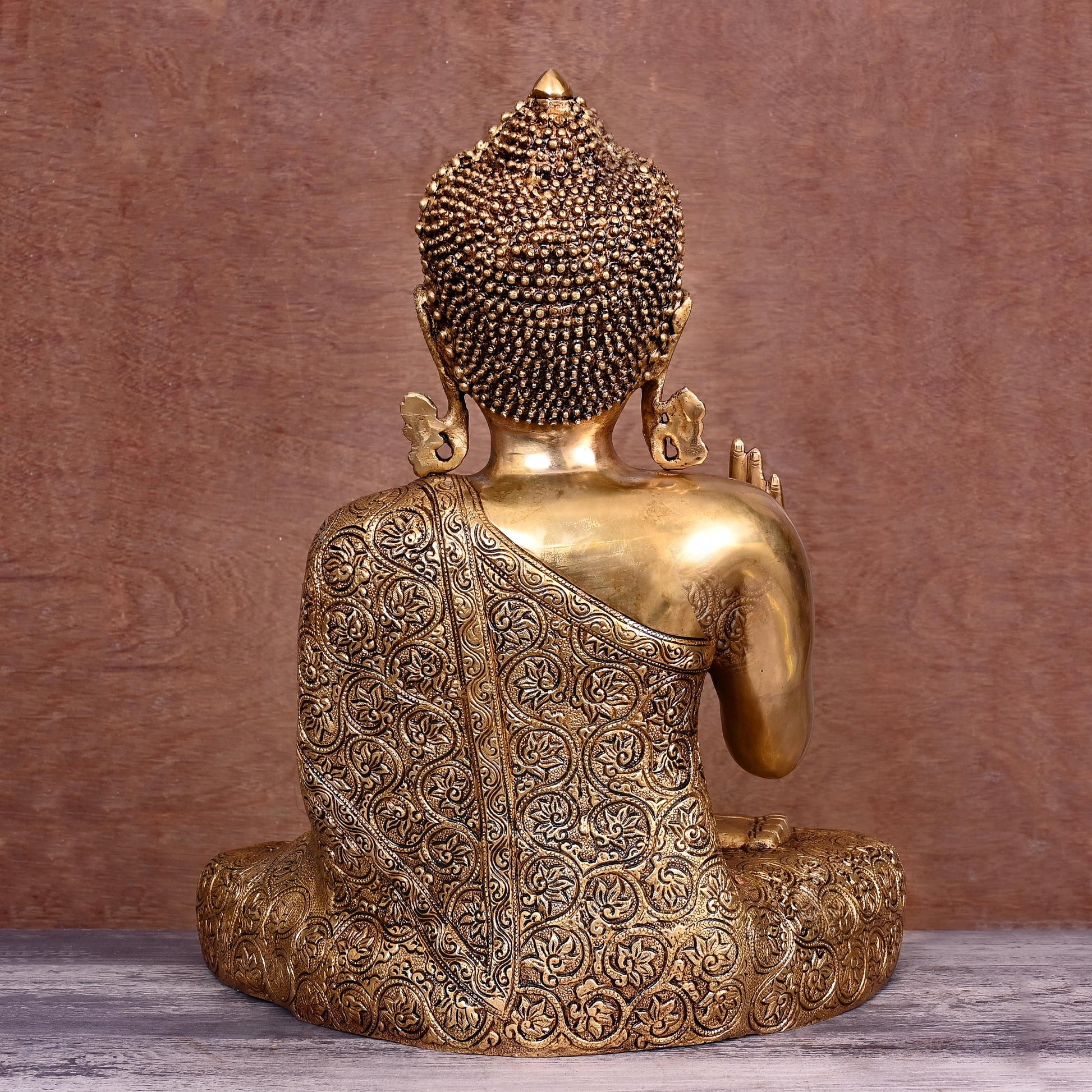 Brass Superfine Handcarved Blessing Buddha (17 Inch)