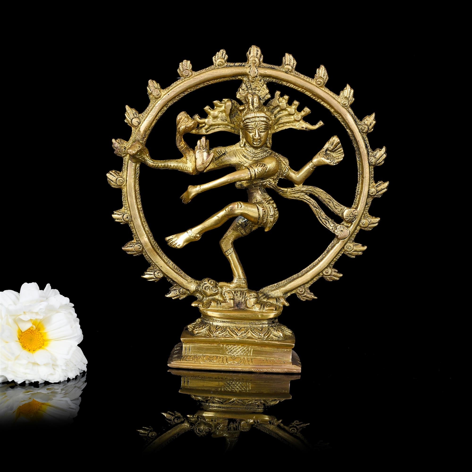 Brass Nataraja Dancing Shiva Idol (6 Inch)