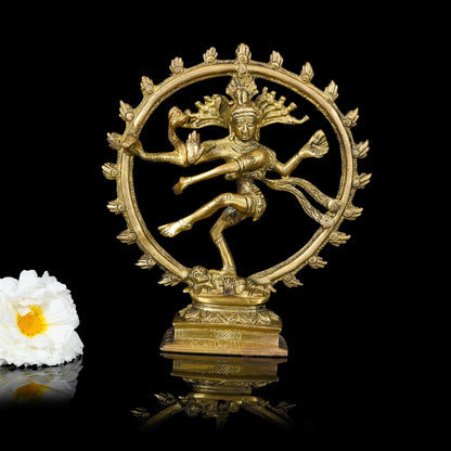 Brass Nataraja Dancing Shiva Idol (6 Inch)