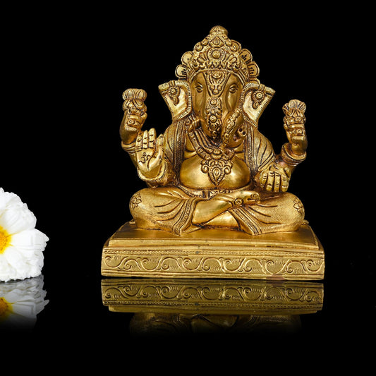 Brass Ganesha Superfine Idol (7 Inch)