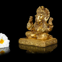 Brass Ganesha Superfine Idol (7 Inch)