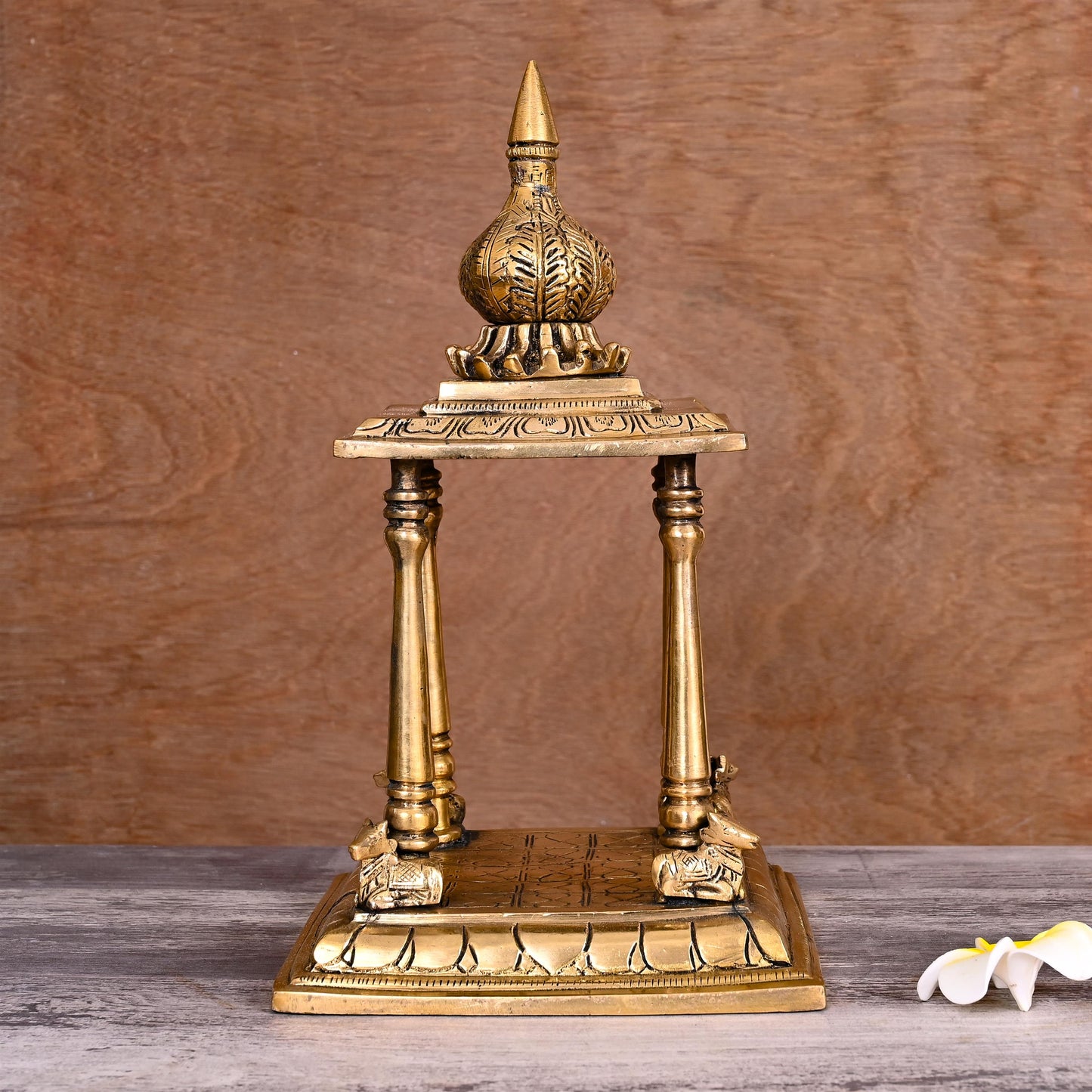 Brass Handcarved Temple (12.5 Inch)