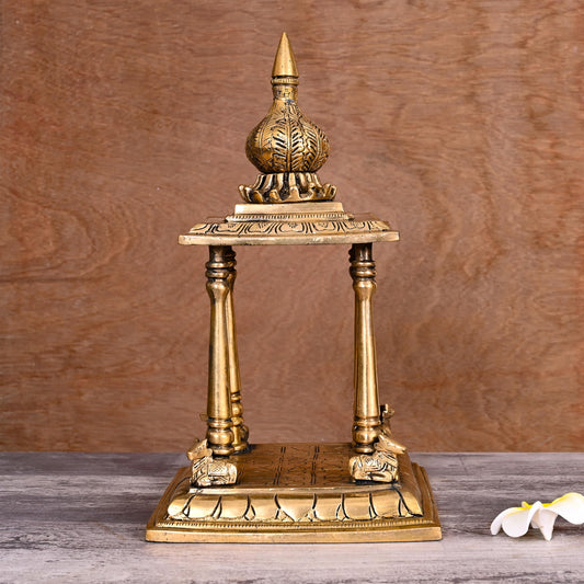 Brass Handcarved Temple (12.5 Inch)