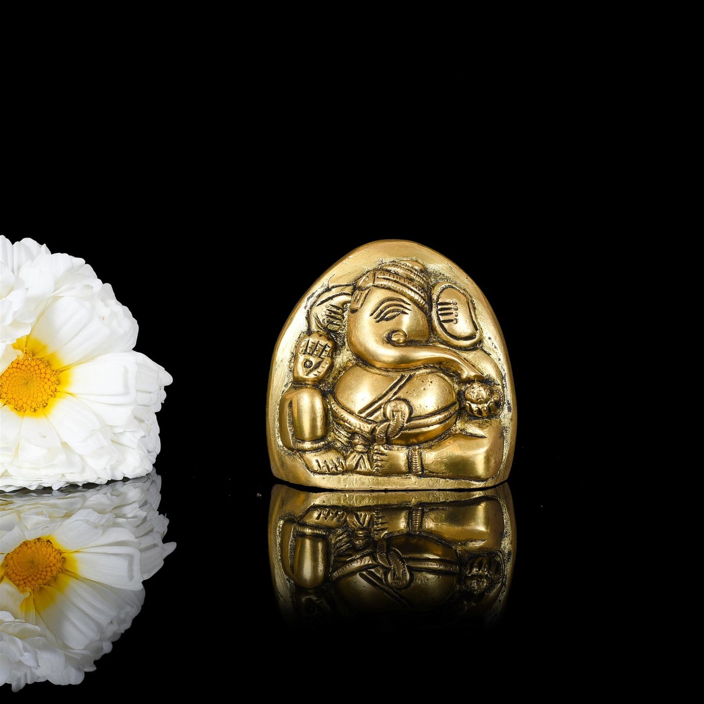 Brass Coconut Two - Faced Ganesha Idol (2.2 Inch)