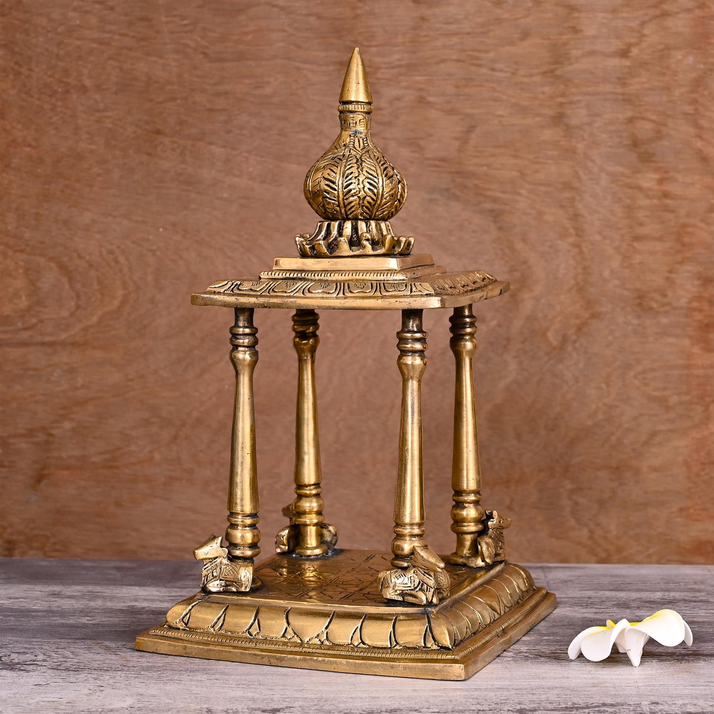 Brass Handcarved Temple (12.5 Inch)