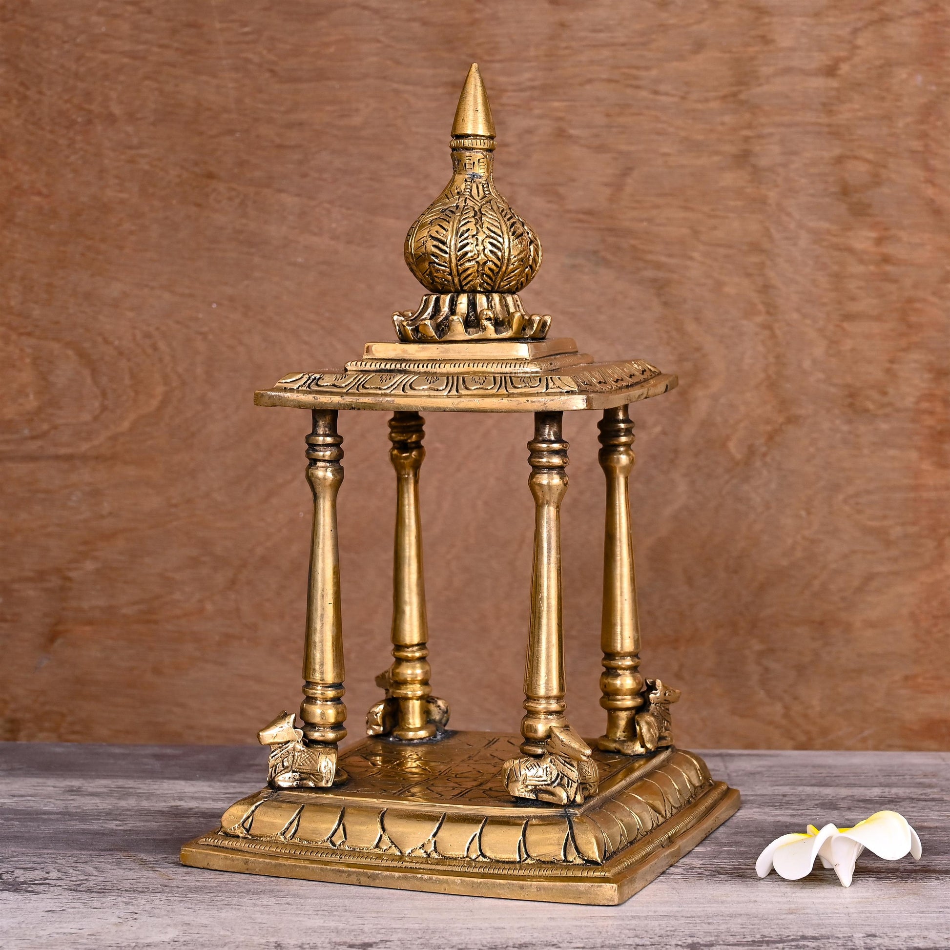 Brass Handcarved Temple (12.5 Inch)