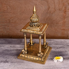 Brass Handcarved Temple (12.5 Inch)