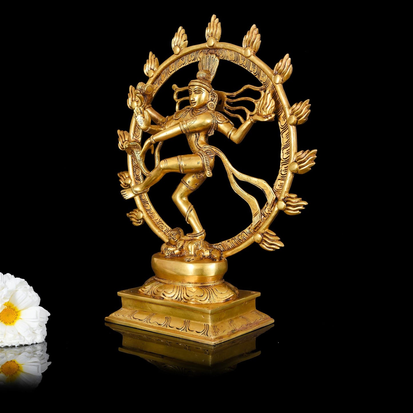 Brass Superfine Nataraja Dancing Shiva Idol (16.5 Inch)