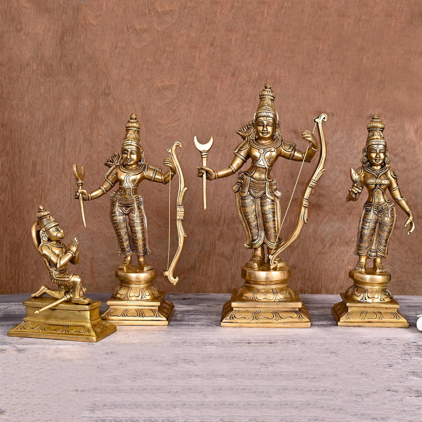 Brass Superfine Ram Darbar Statue Set (15 Inch)