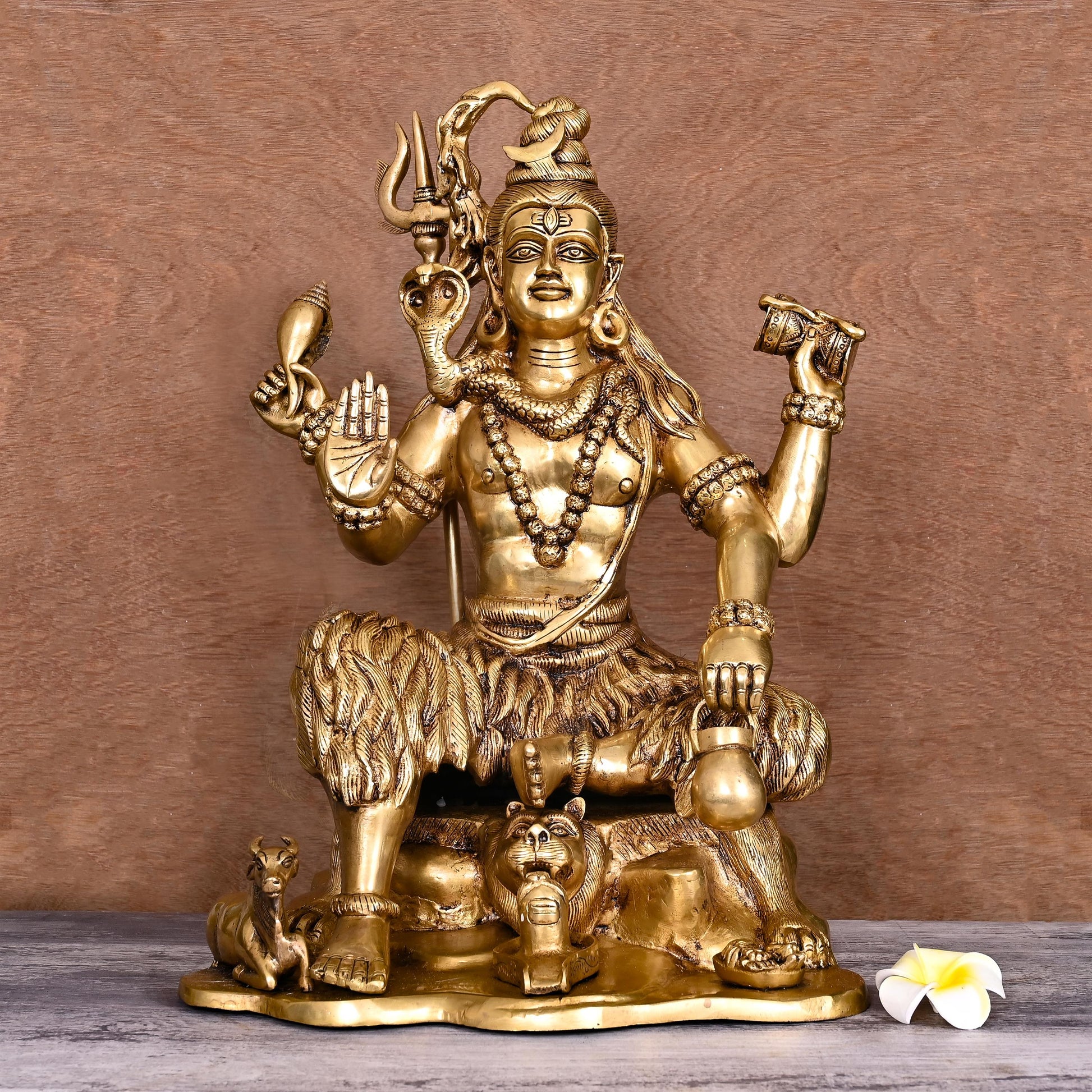 Brass Superfine Lord Shiva Sitting Statue (18.5 Inch)