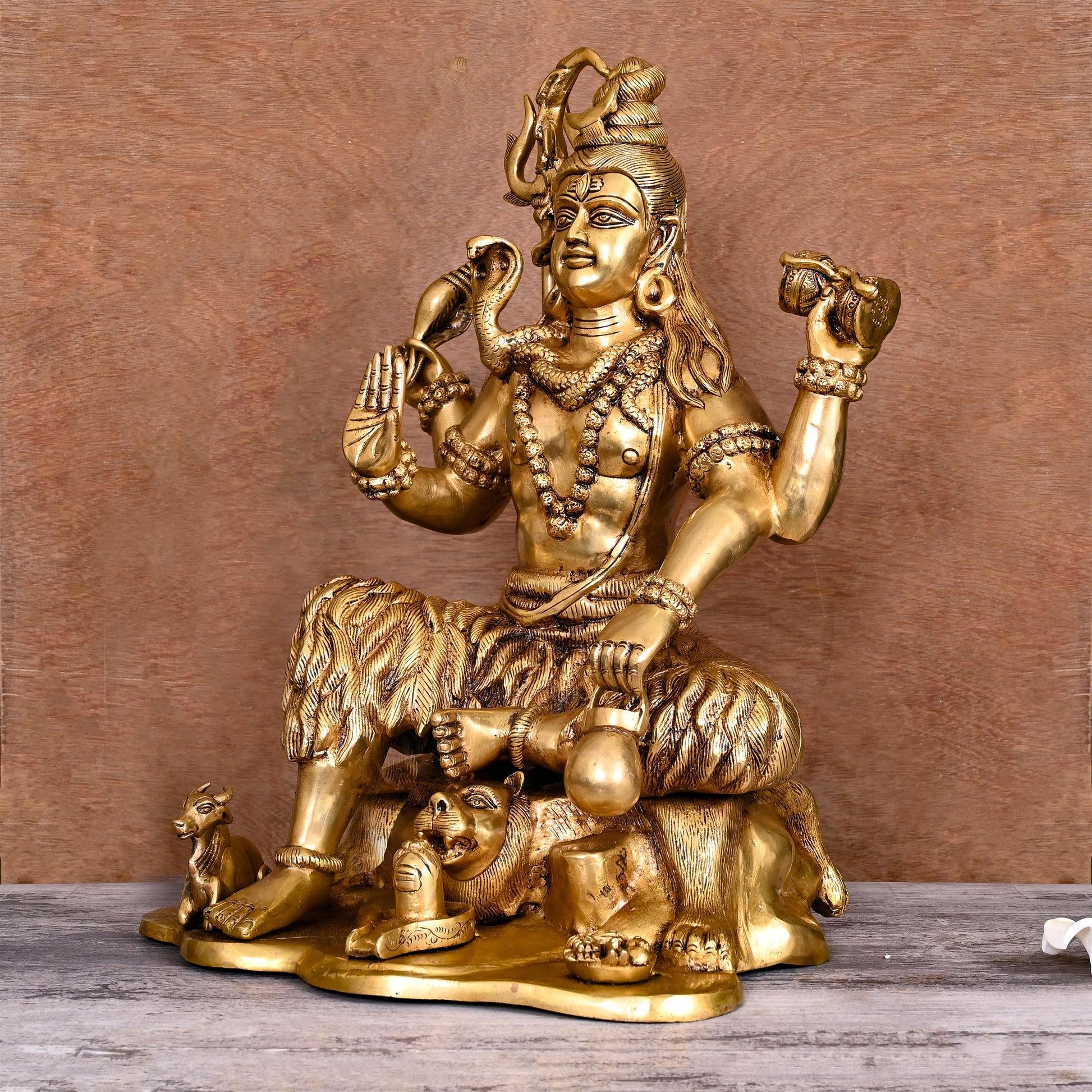 Brass Superfine Lord Shiva Sitting Statue (18.5 Inch)