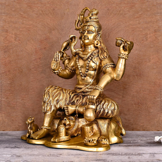 Brass Superfine Lord Shiva Sitting Statue (18.5 Inch)