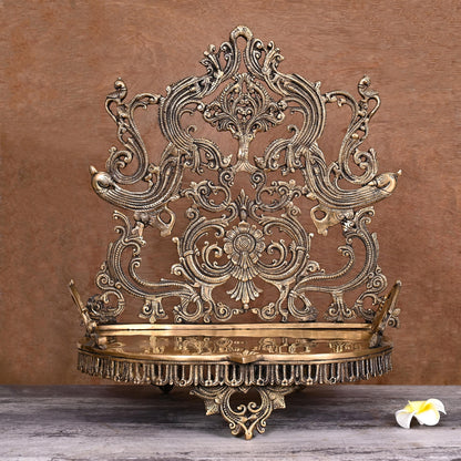 Brass Handcarved Singhasan (20 Inch)