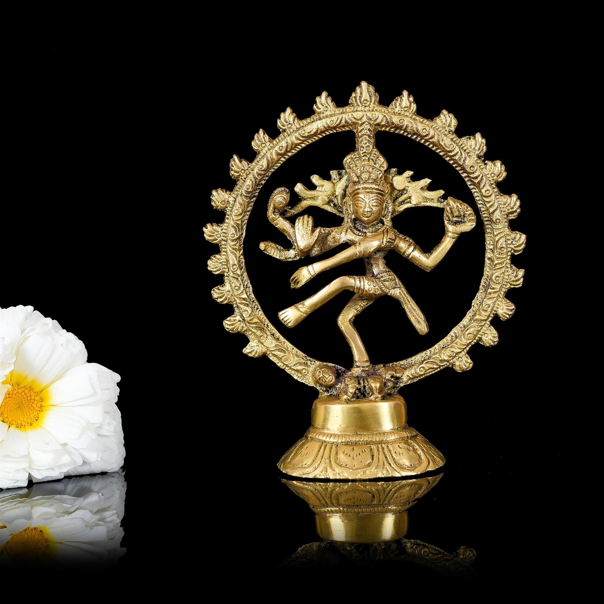 Brass Nataraja Dancing Shiva Statue (5 Inch)