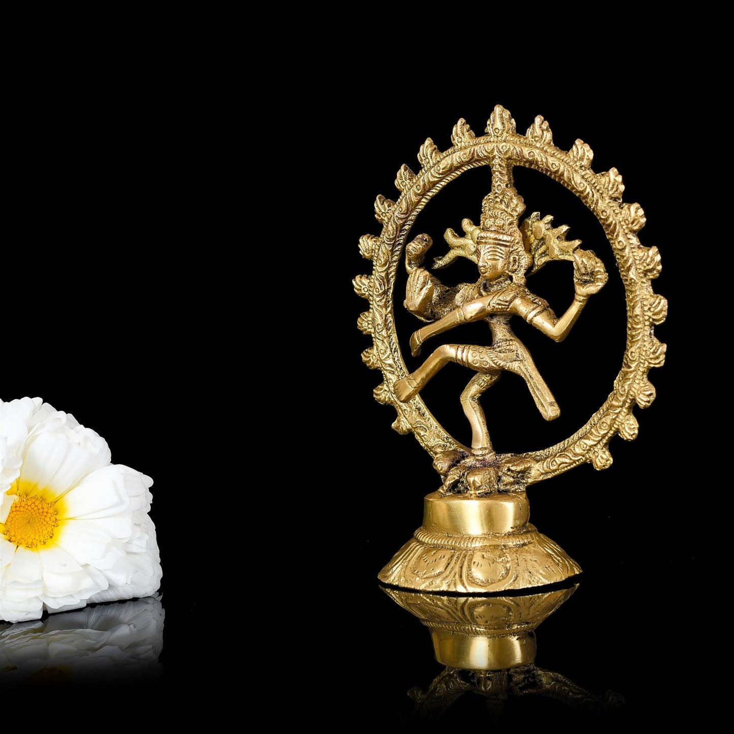 Brass Nataraja Dancing Shiva Statue (5 Inch)