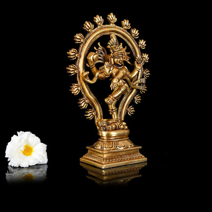 Brass Nataraja Dancing Shiva Superfine Idol (10 Inch)