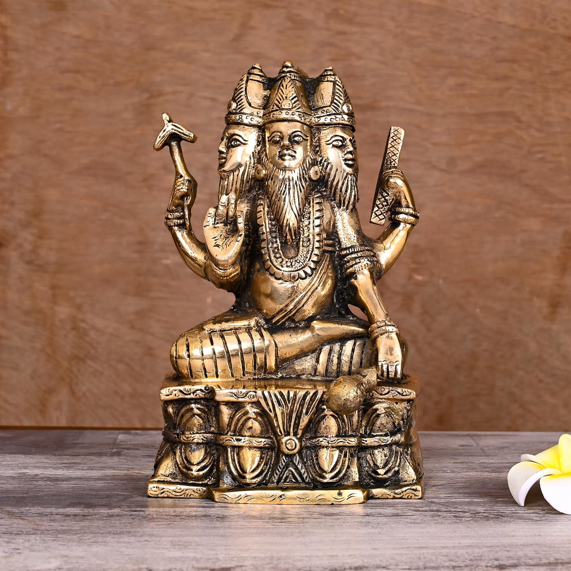 Brass Lord Brahma Statue (8.2 Inch)