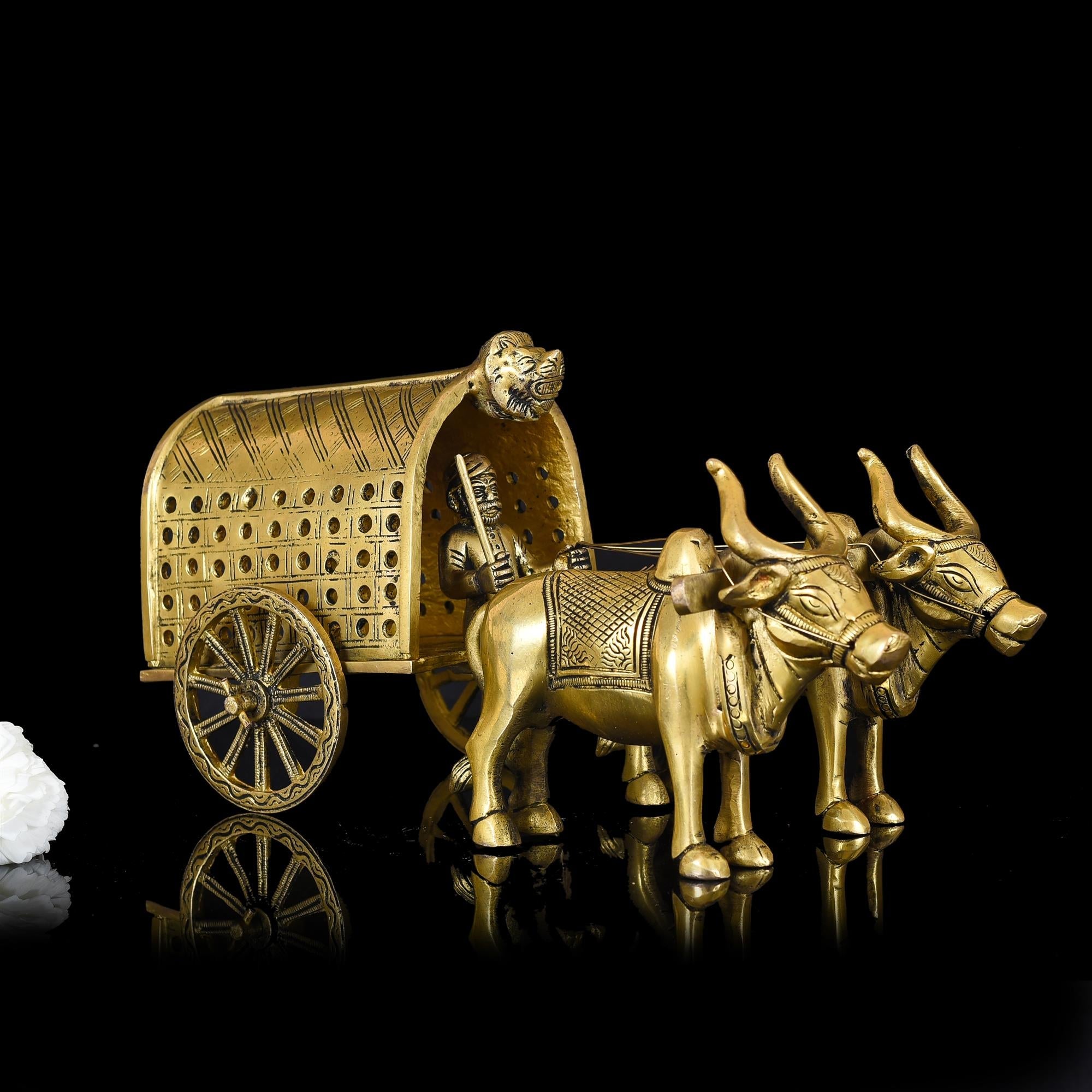 Brass Big Double Bullock Cart (6.5 Inch)
