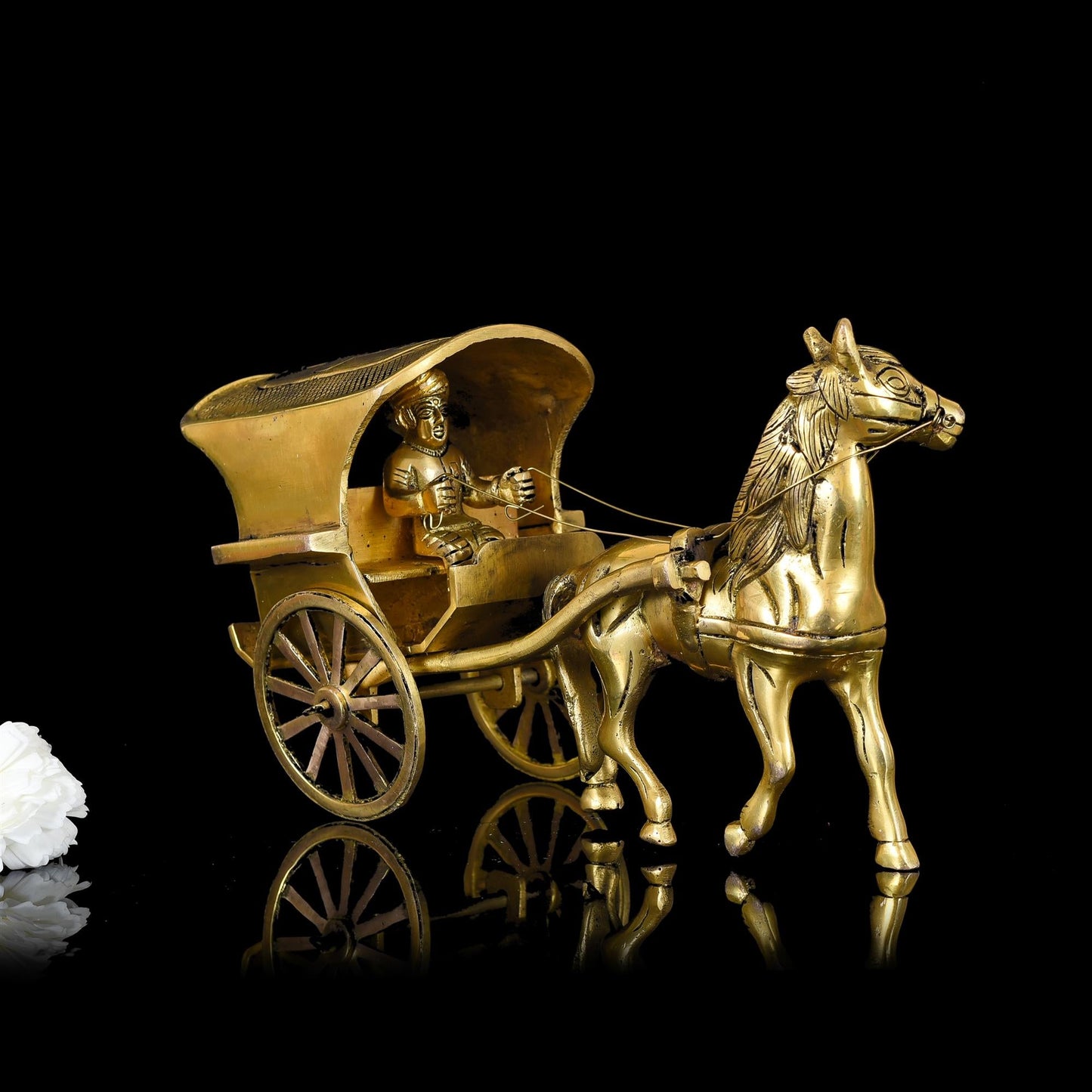 Brass Big Horse Cart/Chariot (6.5 Inch)