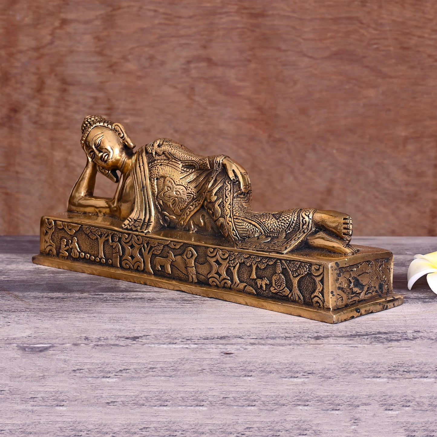 Brass Sleeping/Resting Buddha Statue (4.5")