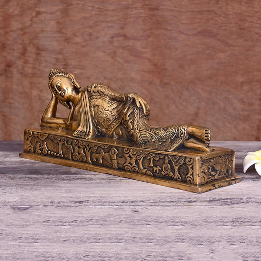 Brass Sleeping/Resting Buddha Statue (4.5")