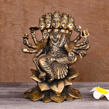Brass Goddess Gayatri Devi Idol (9 Inch)