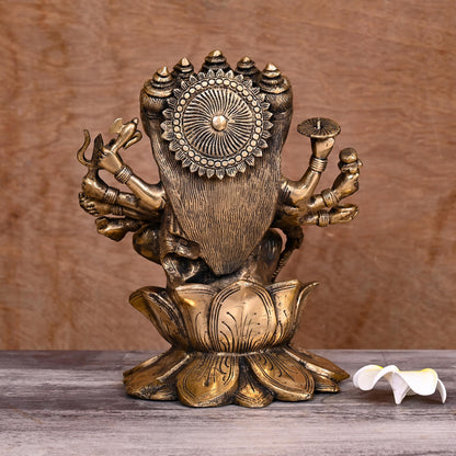 Brass Goddess Gayatri Devi Idol (9 Inch)