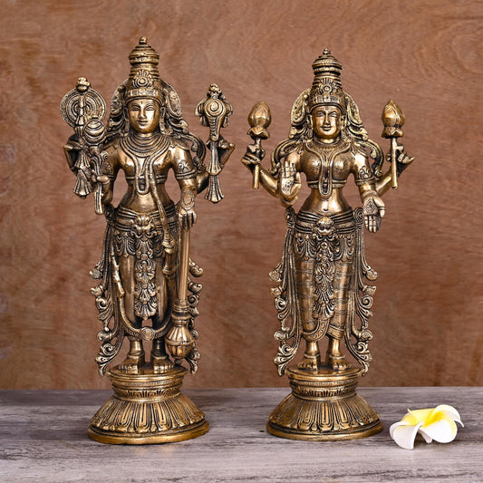 Brass Vishnu Lakshmi Set (13 Inch)