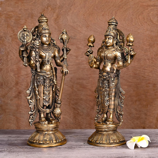 Brass Vishnu Lakshmi Set (13 Inch)