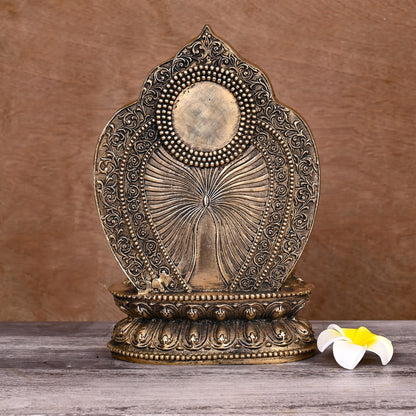 BRASS HANDCARVED BLESSING BUDDHA STATUE (10.5")