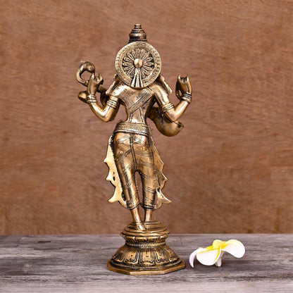 BRASS STANDING GODDESS SARASWATI IDOL (10")
