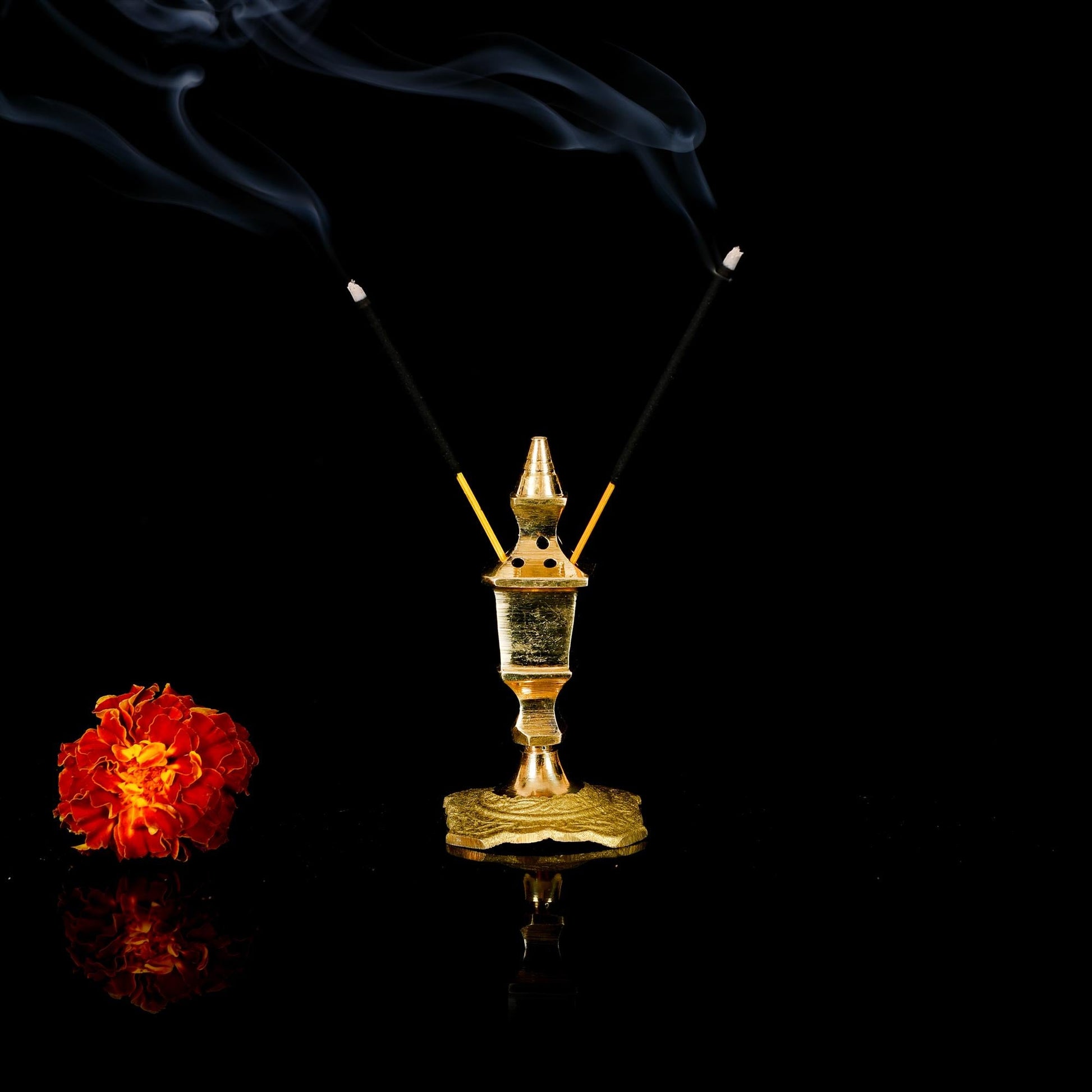 Brass Incense Holder/Agardan Pair (3.2 Inch)