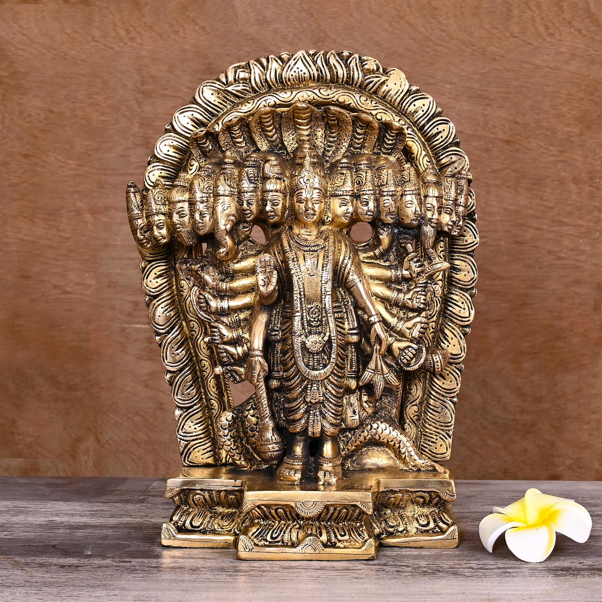 Brass Vishwaroopam Vishnu Statue (11")